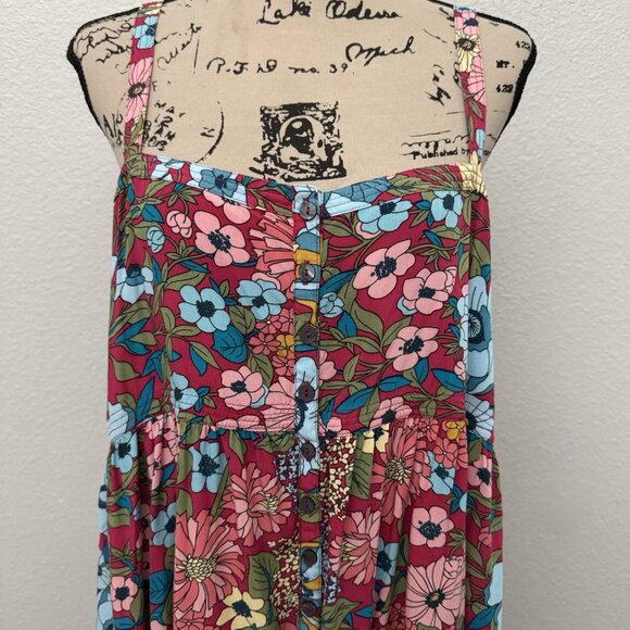 Natural Life Dress Women's Size XL Sleeveless Floral Print Button Front Boho - Picture 2 of 15
